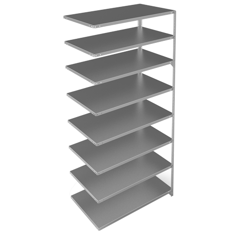 Shelving Unit, Galvanized Steel, Slotted Angle, 275 lbs. Capacity, 48" W x 96" H x 24" D Distribution Industrielle GC