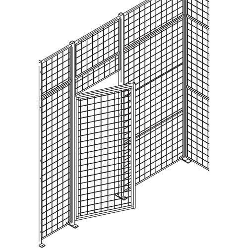 Standard-Duty Wire Mesh Partition Swing Door, 4' W x 7' H Distribution Industrielle GC
