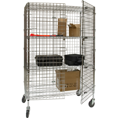Chariot de s&eacute;curit&eacute;, Chrom&eacute;, 48" x 69" x 24", Capacit&eacute; 500 lb Distribution Industrielle GC