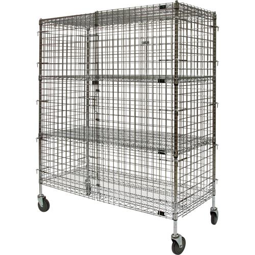 Chariot de s&eacute;curit&eacute;, Chrom&eacute;, 60" x 69" x 24", Capacit&eacute; 500 lb Distribution Industrielle GC
