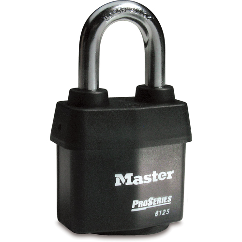 Cadenas Pro-Series Weather Tough, Noir, Cl&eacute;s diff&eacute;rentes, Acier lamin&eacute;, Largeur de 2-3/8" Distribution Industrielle GC