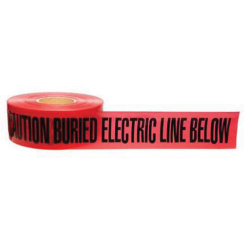 "Buried Electric Line" Identoline&reg; Underground Warning Tape, 3" W x 1000' L, Black on Red Distribution Industrielle GC