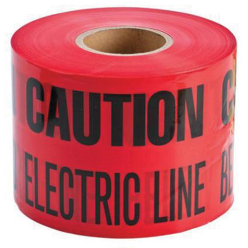 "Buried Electric Line" Identoline&reg; Underground Warning Tape, 6" W x 1000' L, Black on Red Distribution Industrielle GC