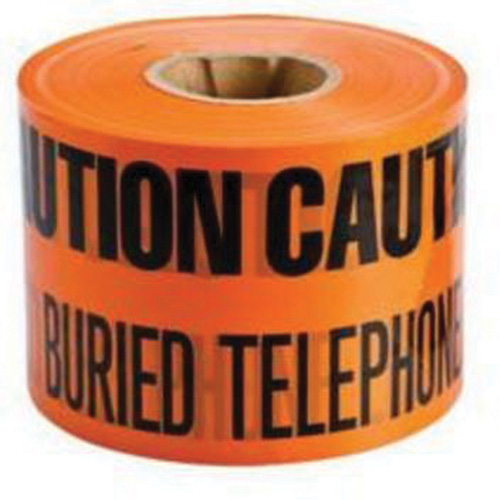 "Buried Telephone Line" Identoline&reg; Underground Warning Tape, 6" W x 1000' L, Black on Orange Distribution Industrielle GC