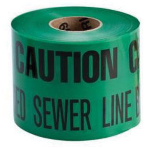 "Buried Sewer Line" Identoline&reg; Underground Warning Tape, 6" W x 1000' L, Black on Green Distribution Industrielle GC