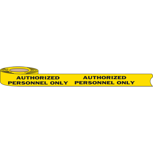 Rubans pour barricades, Anglais, 3" la x 1000' lo, 2 mils, Noir sur jaune Distribution Industrielle GC