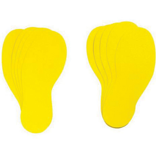 &eacute;tiquettes pour marquage des planchers, Empreinte de pas, 12" lo x 3,75" la, Jaune, Vinyle Distribution Industrielle GC