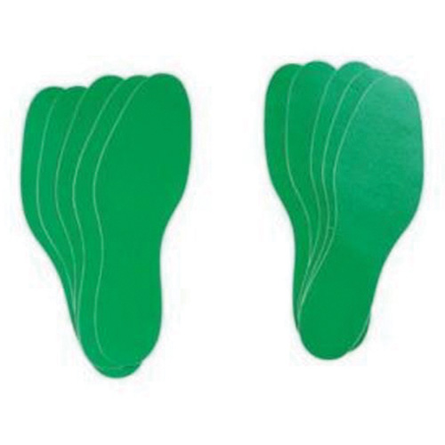 &eacute;tiquettes pour marquage des planchers, Empreinte de pas, 12" lo x 3,75" la, Vert, Vinyle Distribution Industrielle GC
