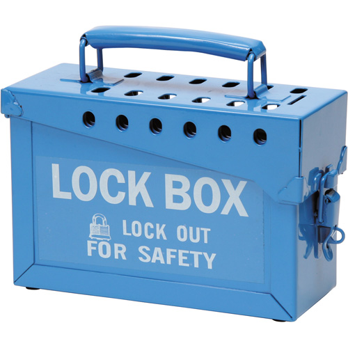 Coffret de s&eacute;curit&eacute; portatif en m&eacute;tal, Bleu Distribution Industrielle GC