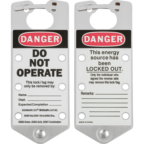 Labeled Lockout Hasps, Silver Distribution Industrielle GC