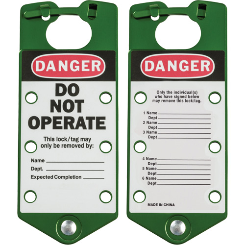 Labeled Lockout Hasps, Green Distribution Industrielle GC