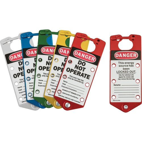 Labeled Lockout Hasps, Blue/Green/Red/Silver/Yellow Distribution Industrielle GC