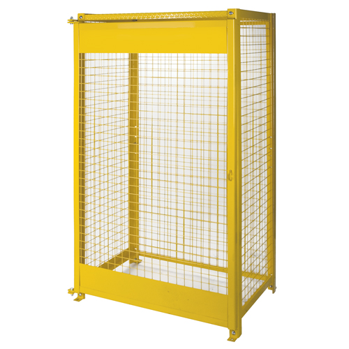 Gas Cylinder Cabinets, 10 Cylinder Capacity, 44" W x 30" D x 74" H, Yellow Distribution Industrielle GC