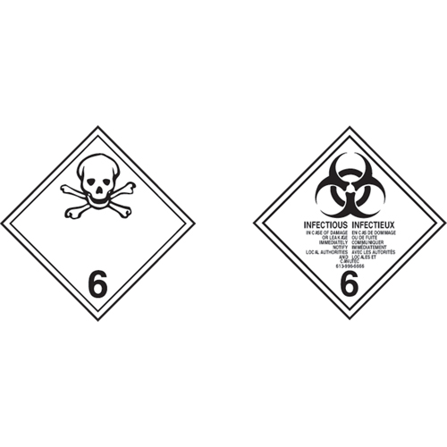 &eacute;tiquettes d'exp&eacute;dition TMD, Classe 6,1, Substances toxiques, Papier Distribution Industrielle GC