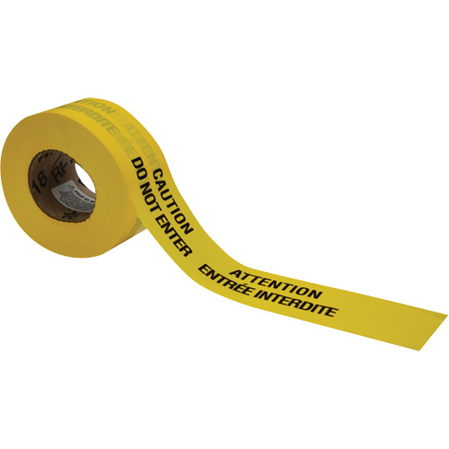 Rubans pour barricades, Bilingue, 3" la x 1000' lo, 3,5 mils, Noir sur jaune Distribution Industrielle GC