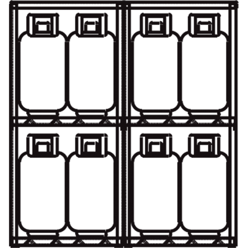 Armoires en aluminium pour bouteilles GPL, nbre de bouteilles: 16, 60" , 32" , 65" , Argent Distribution Industrielle GC