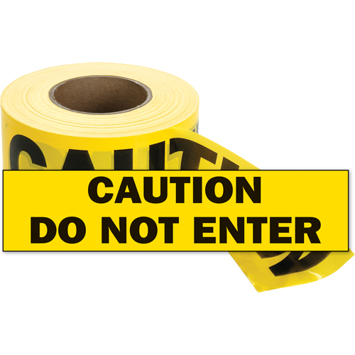 Rubans pour barricades, Anglais, 3" la x 1000' lo, 2 mils, Noir sur jaune Distribution Industrielle GC
