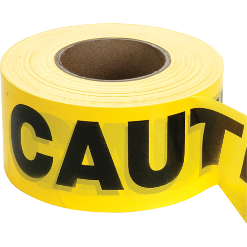 Rubans pour barricades, Anglais, 3" la x 1000' lo, 2 mils, Noir sur jaune Distribution Industrielle GC