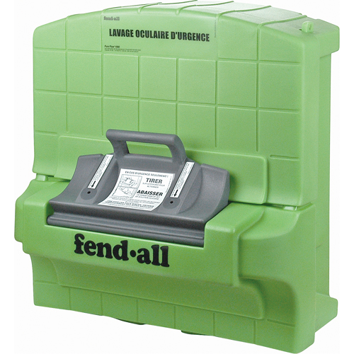 Directives en français pour poste de douche oculaire Fendall Pure Flow 1000, Aliment&eacute; par gravit&eacute;, Capacit&eacute; 7 gal., Conformit&eacute; ANSI Z358.1 Distribution Industrielle GC