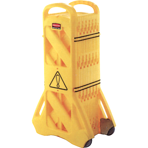 Portable Mobile Barriers, 13' L, Plastic, Yellow Distribution Industrielle GC