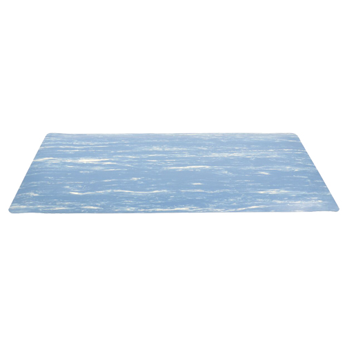 Tapis &agrave; surface marbr&eacute; Sof-Tyle Grande No 970, Lisse, 2' x 3' x 1", Bleu, Caoutchouc Distribution Industrielle GC