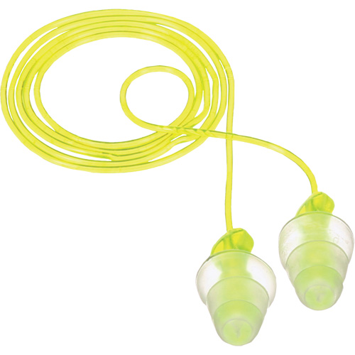 E-A-R Tri-Flange Reusable Earplugs, Corded, Bulk - Polybag, 26 dB NRR, One-Size Distribution Industrielle GC
