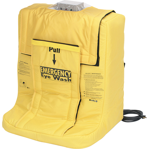 Douche oculaire On-Site avec enveloppe chauffante, Aliment&eacute; par gravit&eacute;, Capacit&eacute; 7 gal., Conformit&eacute; ANSI Z358.1 Distribution Industrielle GC