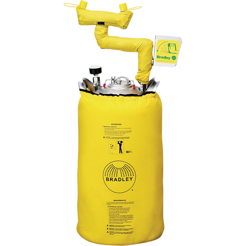 Douche oculaire portative avec enveloppe chauffante, Pressuris&eacute;, Capacit&eacute; 15 gal., Conformit&eacute; ANSI Z358.1 Distribution Industrielle GC