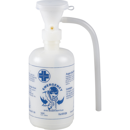 Accessoires pour poste de douche oculaire - Gouttes ophtalmiques, bouteille vide Distribution Industrielle GC