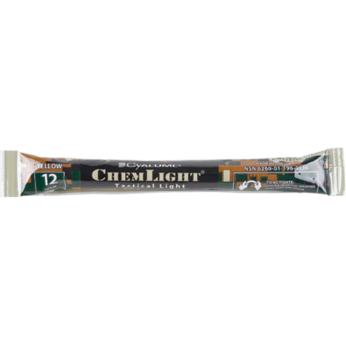 B&acirc;tons de s&eacute;curit&eacute; luminescents Cyalume 6", Jaune, Dur&eacute;e 12 h Distribution Industrielle GC