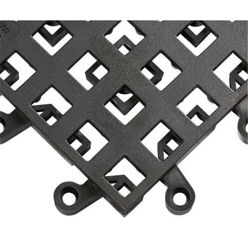 Carrelage no 560 ErgoDeck , PVC, 1-1/2' la c, 1-1/2' lo, 7/8" &eacute;paisseur, Noir Distribution Industrielle GC