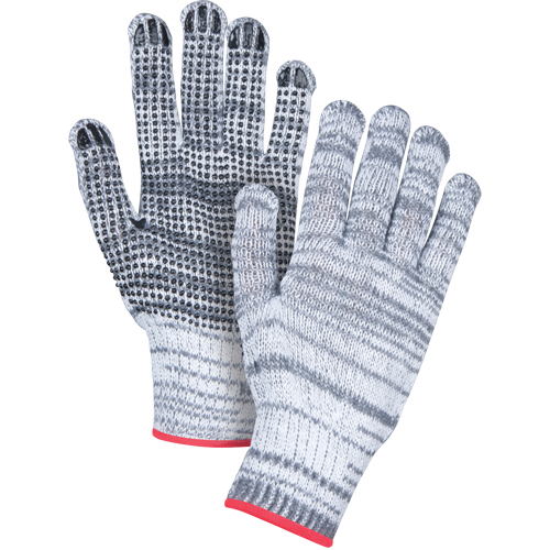 Gants tricot&eacute;s &agrave; pois, Poly/coton, Un c&ocirc;t&eacute;, Calibre 7, Grand Distribution Industrielle GC