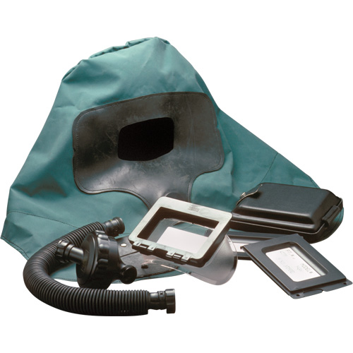 Cagoule &agrave; longueur de taille pour respirateur &agrave; adduction d'air Abrasi-Blast, Moyen, Coiffe souple, Bavette Simple Distribution Industrielle GC