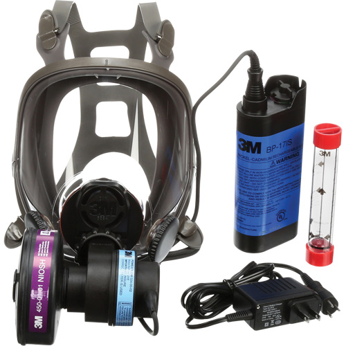 Appareils de protection respiratoire (APR) &agrave; &eacute;puration d'air motoris&eacute; port&eacute;s sur le visage Powerflow, Respirateur &agrave; masque, Pile NiCd Distribution Industrielle GC