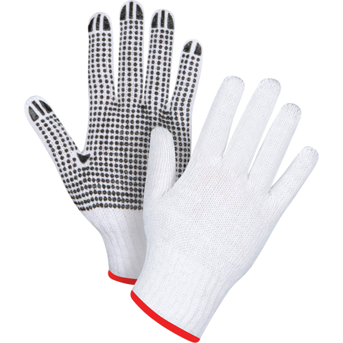 Gants tricot&eacute;s &agrave; pois, Poly/coton, Un c&ocirc;t&eacute;, Calibre 7, Petit Distribution Industrielle GC