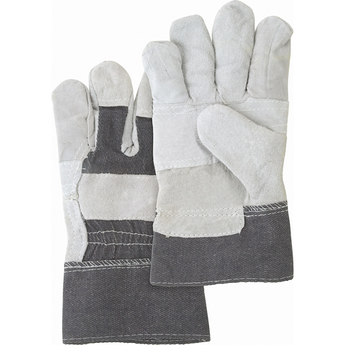 Gants d'ajusteur &agrave; paume renforc&eacute;e d'usage standard, Grand, Paume en Cuir de vache refendu, Doublure en Coton Distribution Industrielle GC