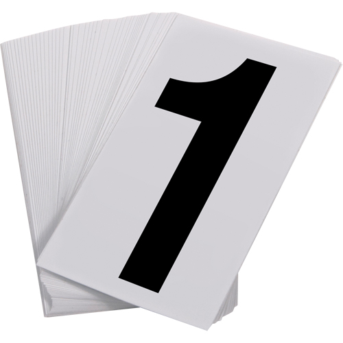 Pressure Sensitive Numbering, 1, 3-1/2" H, Black on White Distribution Industrielle GC