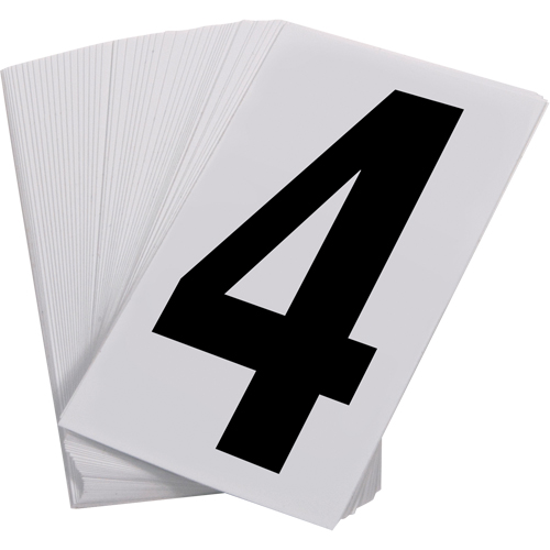 Pressure Sensitive Numbering, 4, 3-1/2" H, Black on White Distribution Industrielle GC