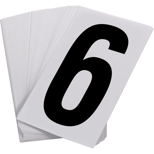 Pressure Sensitive Numbering, 6, 3-1/2" H, Black on White Distribution Industrielle GC