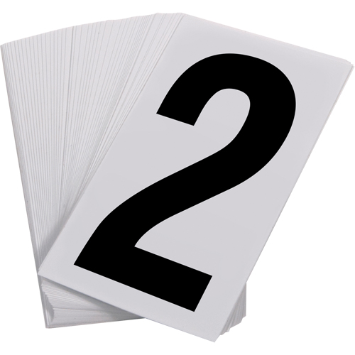 Pressure Sensitive Numbering, 2, 3-1/2" H, Black on White Distribution Industrielle GC