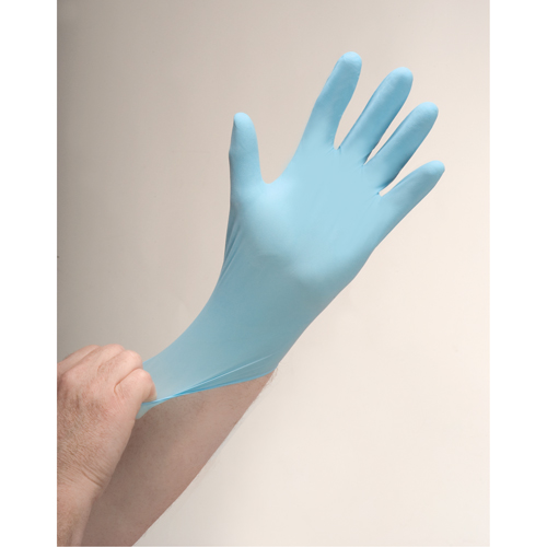 Gants d'examen r&eacute;sistants &agrave; la perforation, T-Grand, Nitrile, 4,5 mils, Sans poudre, Bleu Distribution Industrielle GC
