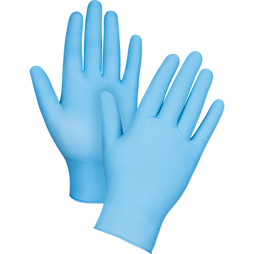Gants jetables de calibre m&eacute;dical r&eacute;sistants &agrave; la perforation, Moyen, Nitrile, 3,5 mils, Sans poudre, Bleu, Classe 2 Distribution Industrielle GC