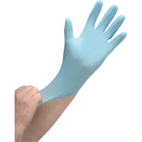 Gants jetables de calibre m&eacute;dical r&eacute;sistants &agrave; la perforation, Moyen, Nitrile, 3,5 mils, Sans poudre, Bleu, Classe 2 Distribution Industrielle GC
