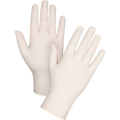 Gants d'examen de premi&egrave;re qualit&eacute; pour peau sensible, Grand, Latex, 4 mils, Sans poudre, Naturel Distribution Industrielle GC