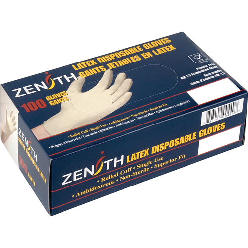 Gants d'examen de premi&egrave;re qualit&eacute; pour peau sensible, Grand, Latex, 4 mils, Sans poudre, Naturel Distribution Industrielle GC