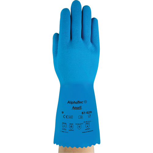Gants AlphaTec 87-029, Taille T-Grand/10, 13" lo, Latex de caoutchouc, Doublure en Nylon, 50 mils Distribution Industrielle GC