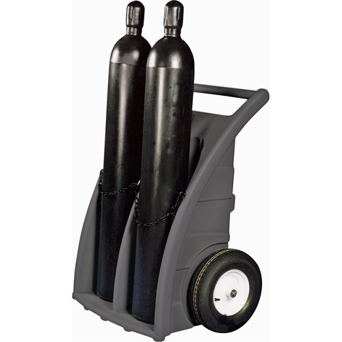 Chariots doubles pour bouteilles, Roues Caoutchouc, Base de 23" la x 12" lo, 500 lb Distribution Industrielle GC