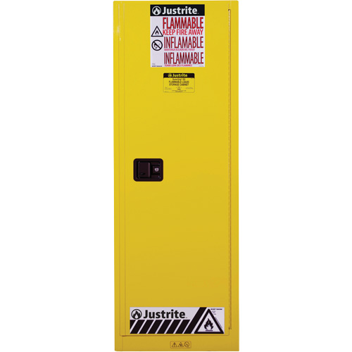 Sure-Grip&reg; EX Slimline Flammable Safety Cabinet, 22 gal., 1 Door, 23.25" W x 65" H x 18" D Distribution Industrielle GC
