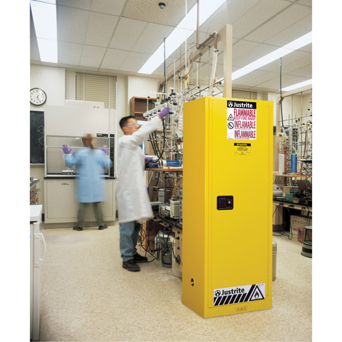 Sure-Grip&reg; EX Slimline Flammable Safety Cabinet, 22 gal., 1 Door, 23.25" W x 65" H x 18" D Distribution Industrielle GC