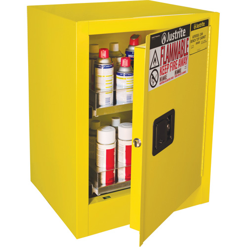 Sure-Grip&reg; EX Benchtop Flammable Safety Cabinet, 24 gal., 1 Door, 21" W x 27" H x 18" D Distribution Industrielle GC